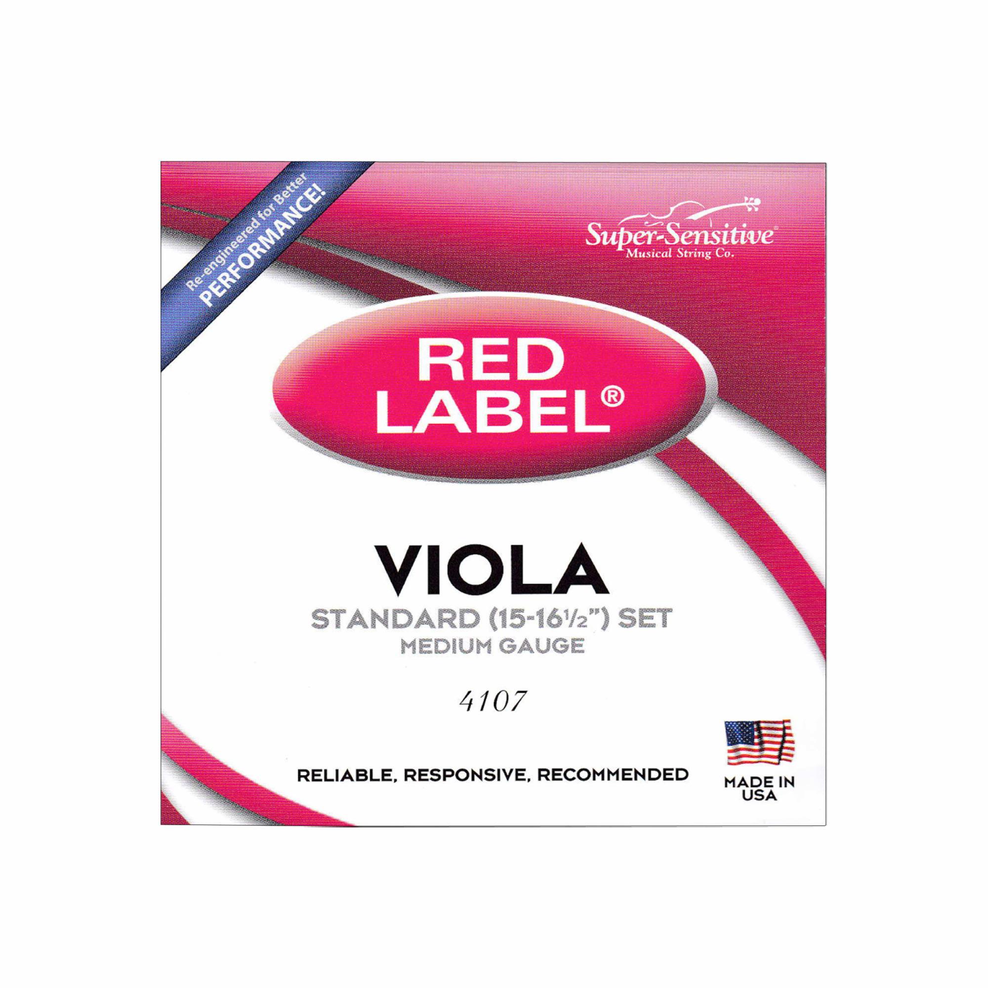 | Viola Strings Label Southwest D\'Addario Strings Red