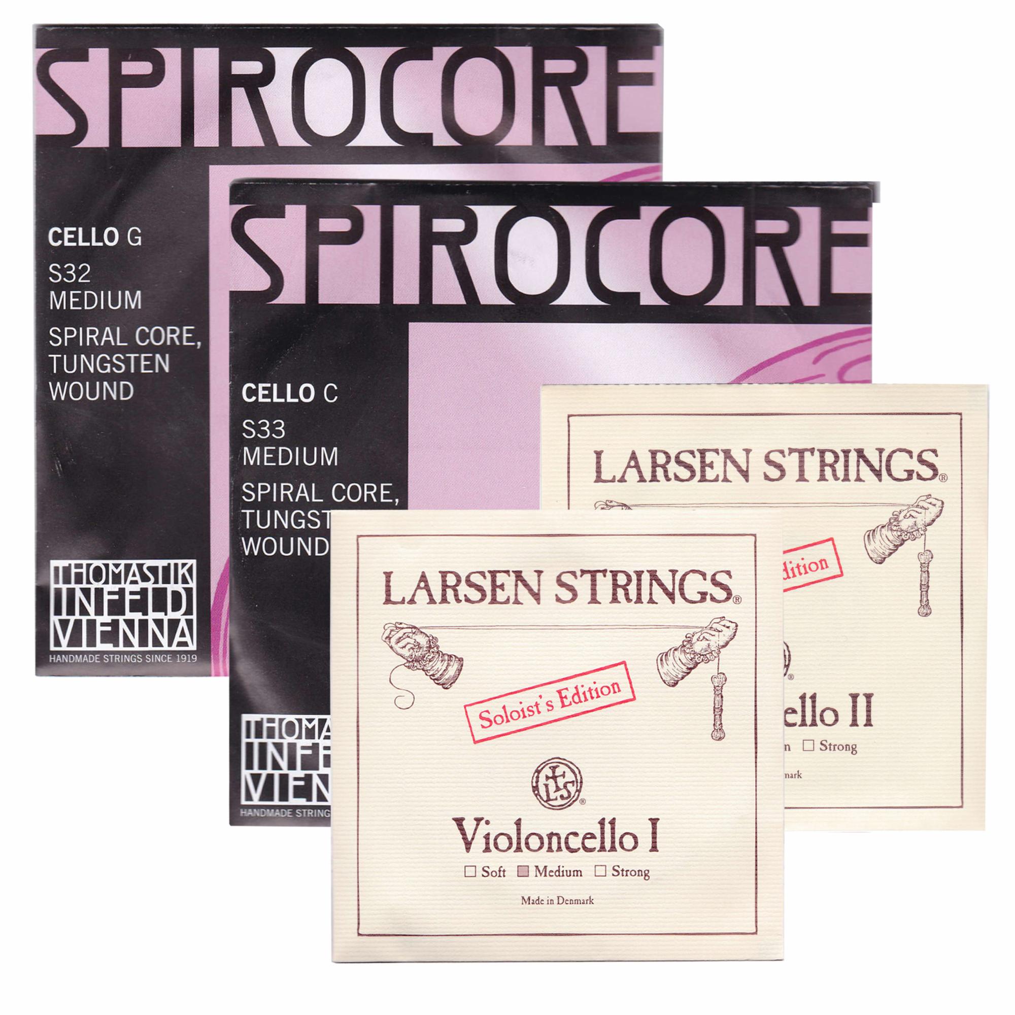 Custom Sets Larsen Solo/Spirocore Tungsten Cello Strings | Southwest Strings