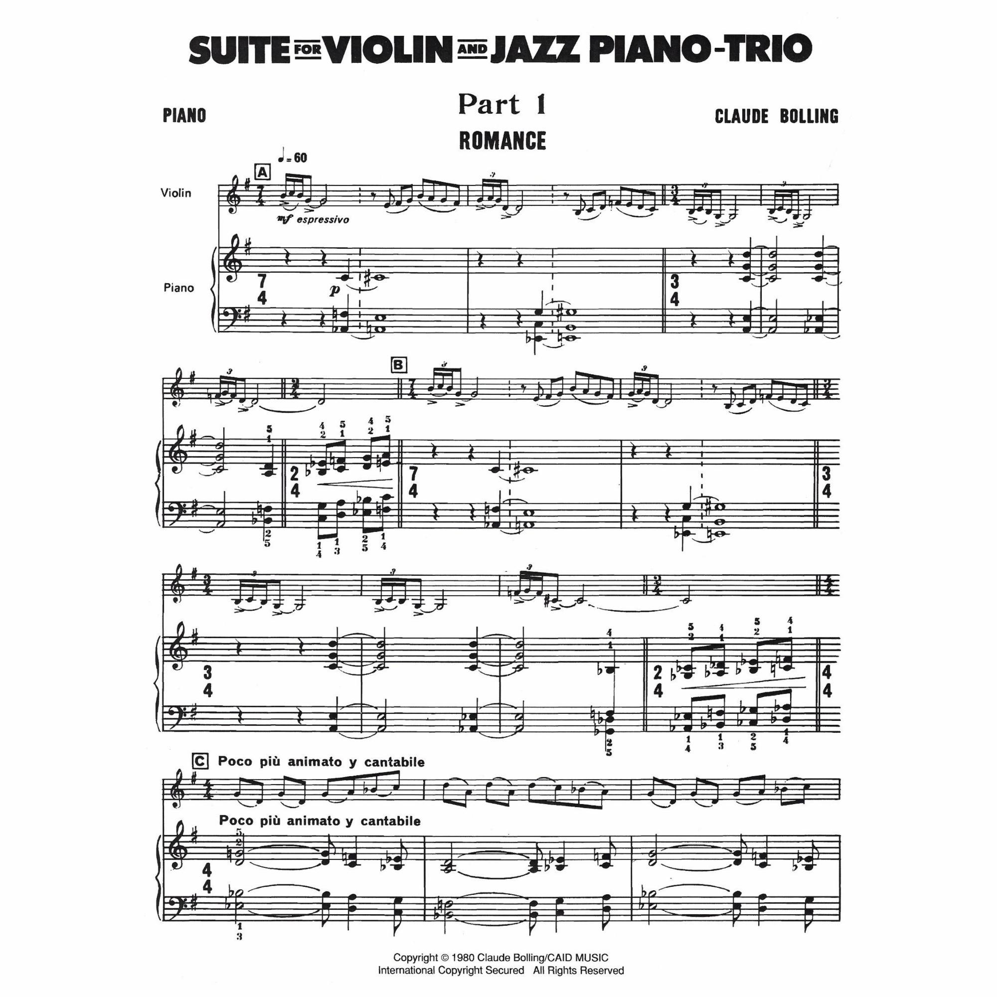 Bolling -- Suite for Violin and Jazz Piano Trio | Southwest Strings