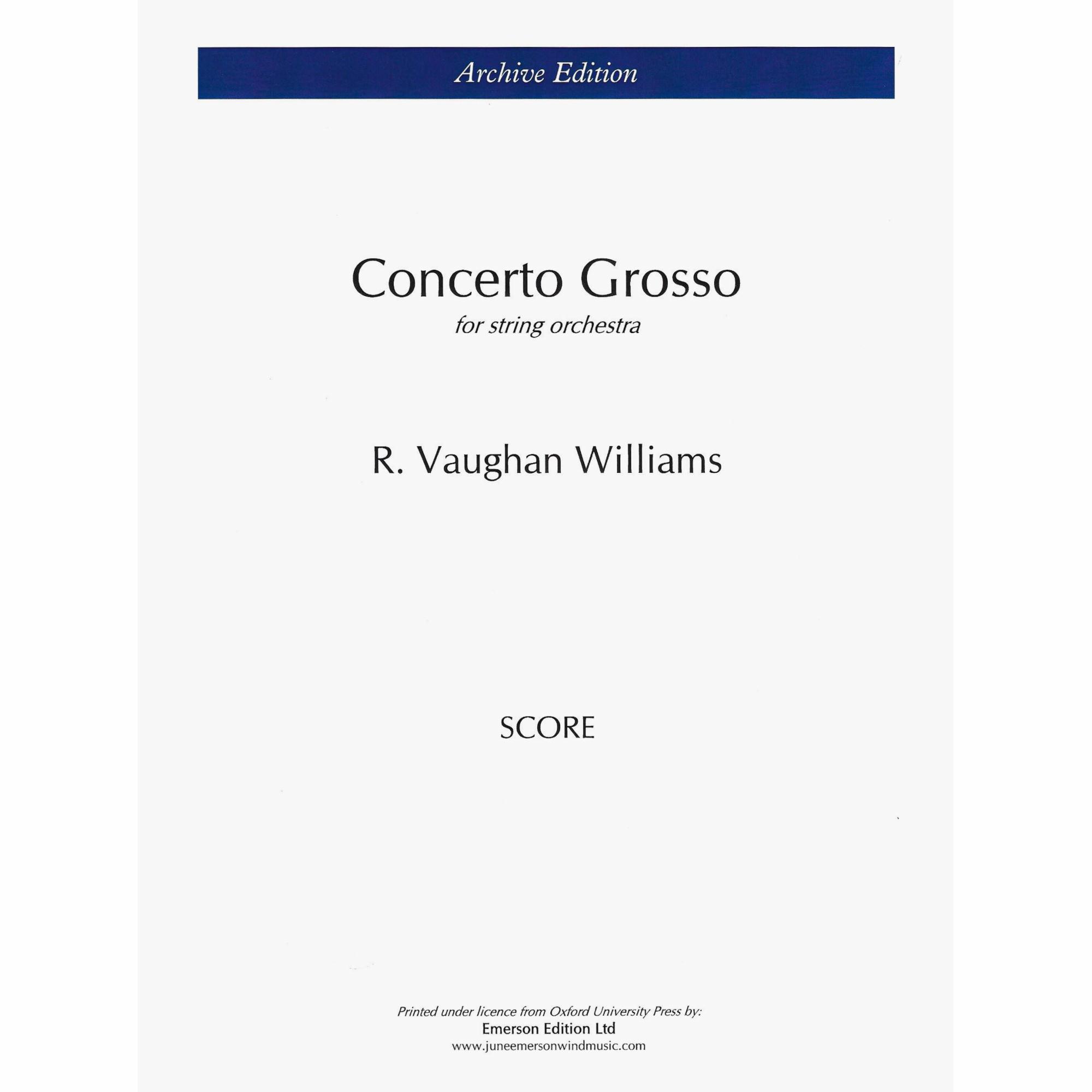 Vaughan Williams -- Concerto Grosso for String Orchestra