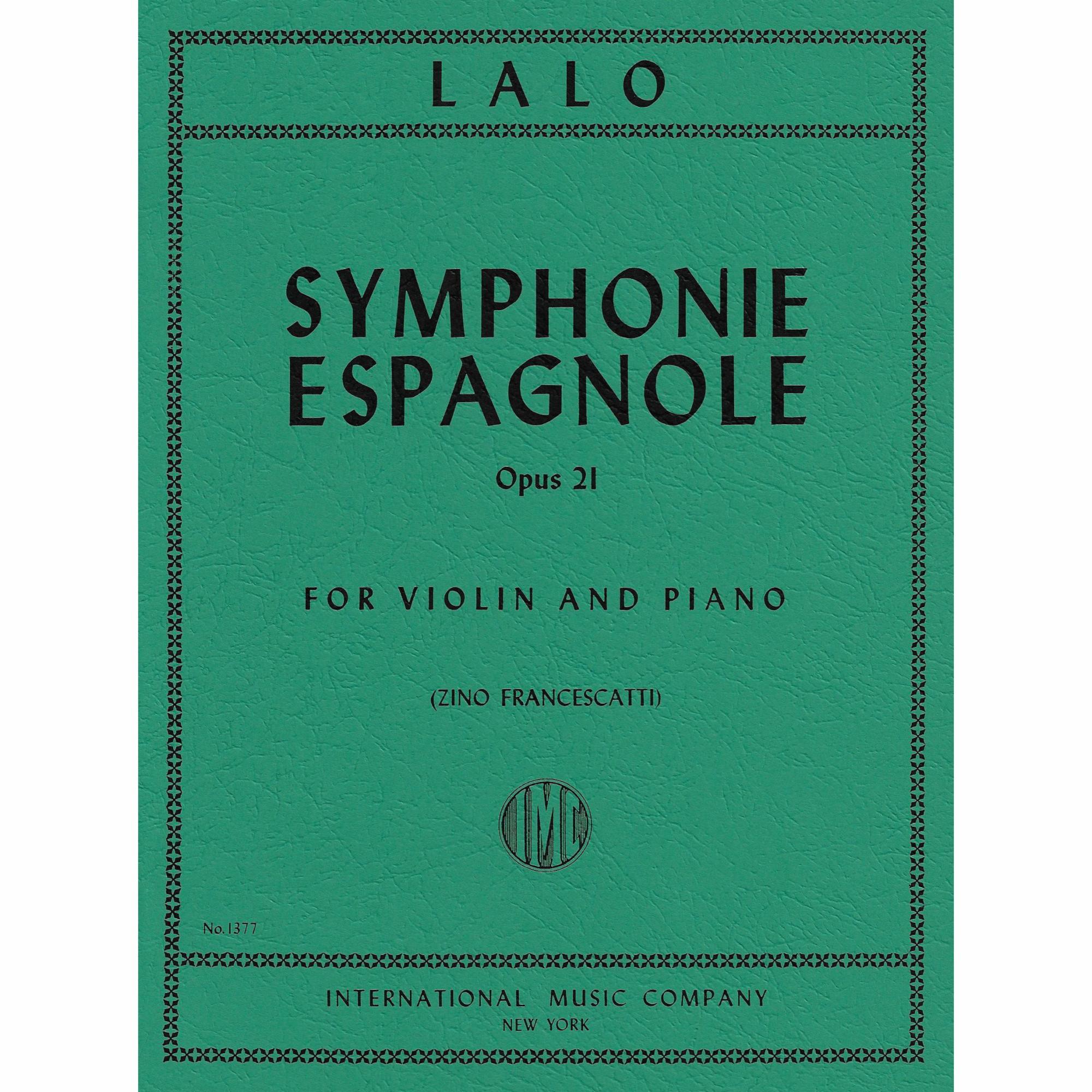 Lalo -- Symphonie Espagnole, Op. 21 for Violin and Piano