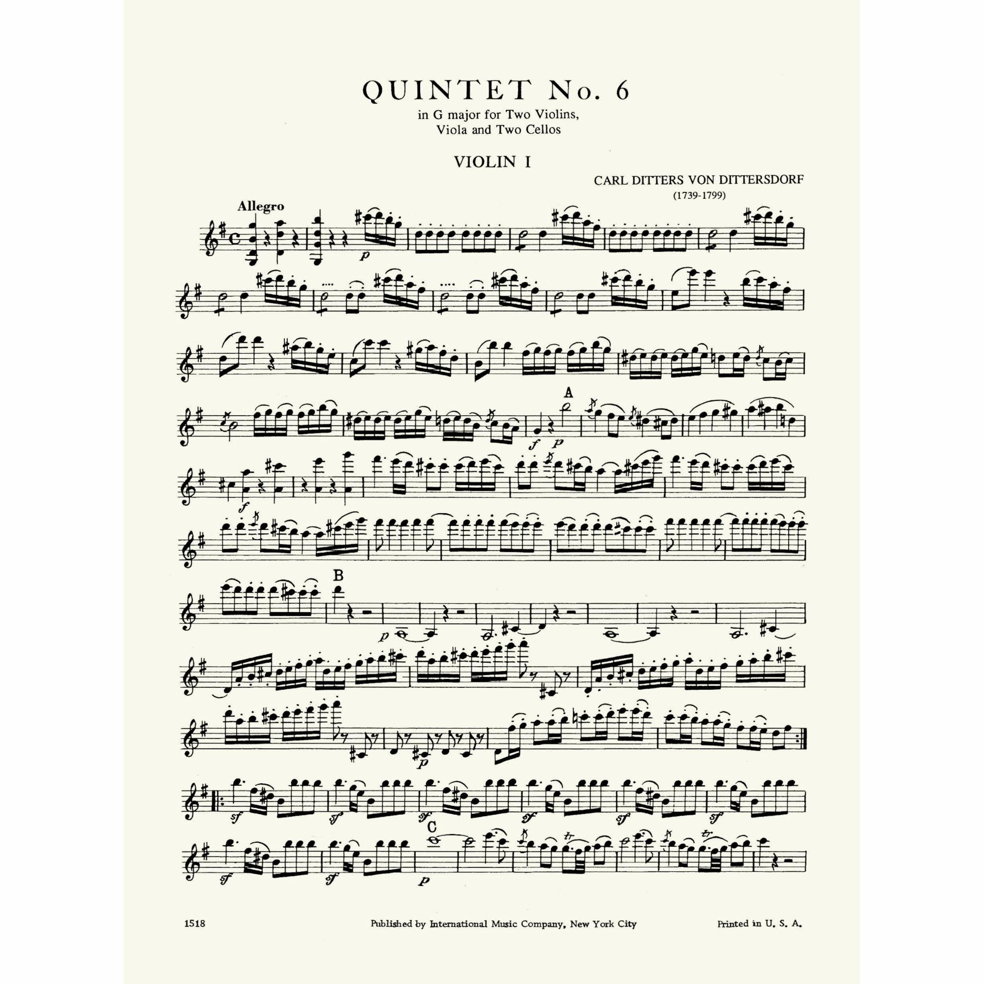Dittersdorf -- String Quintet No. 6 in G Major | Southwest Strings
