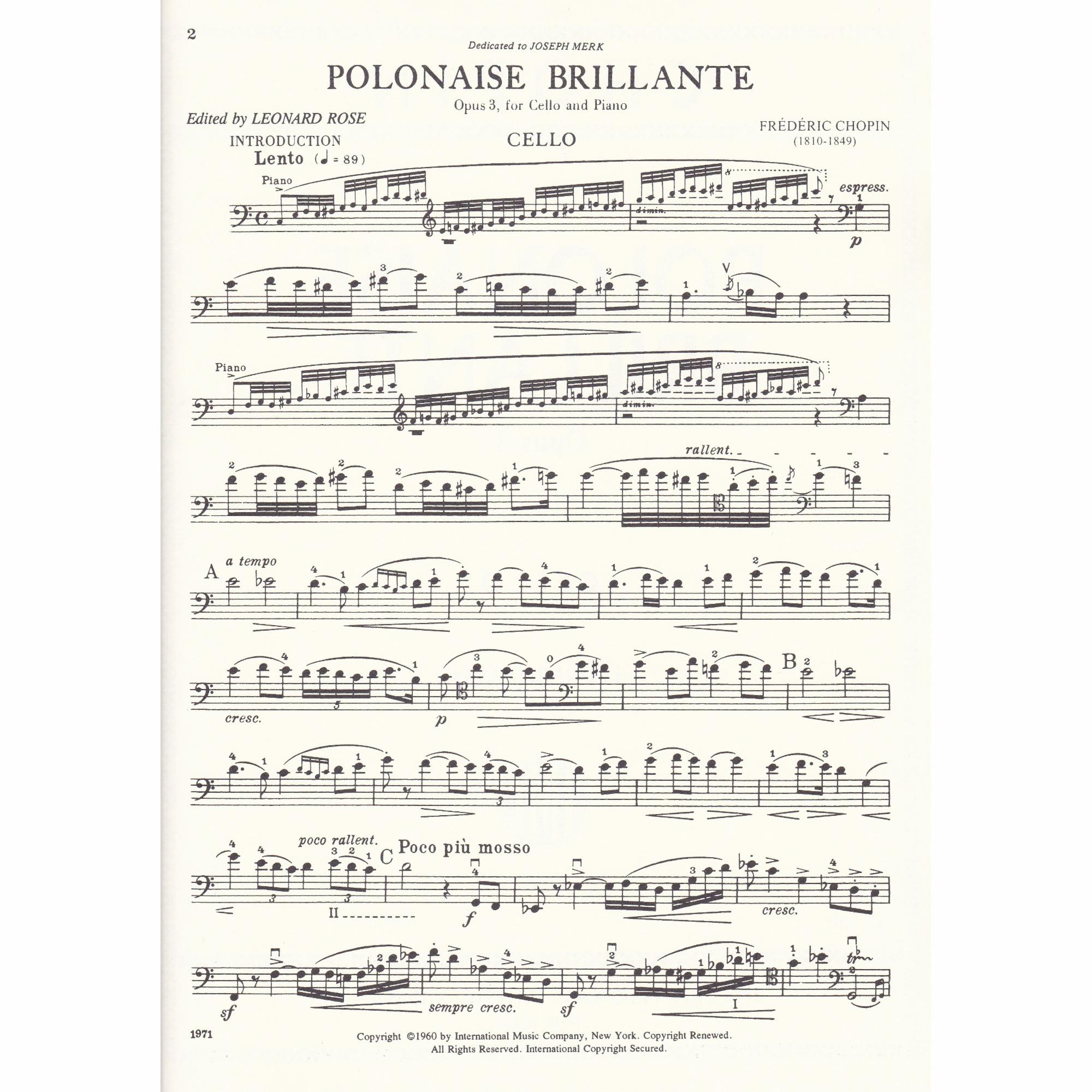 Polonaise Brillante for Cello and Piano, Op. 3 | Southwest Strings
