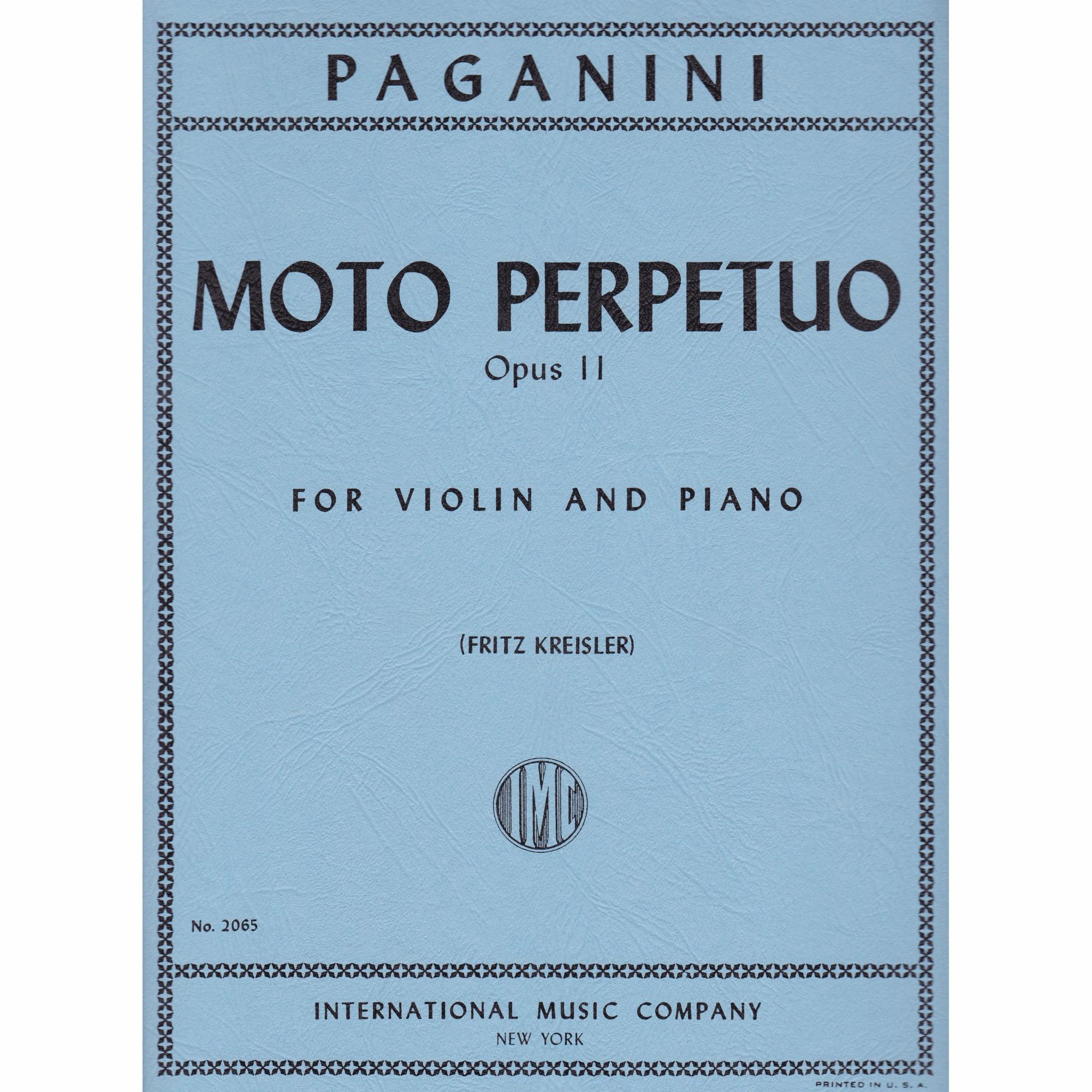 Paganini -- Moto Perpetuo, Op. 11 for Violin and Piano