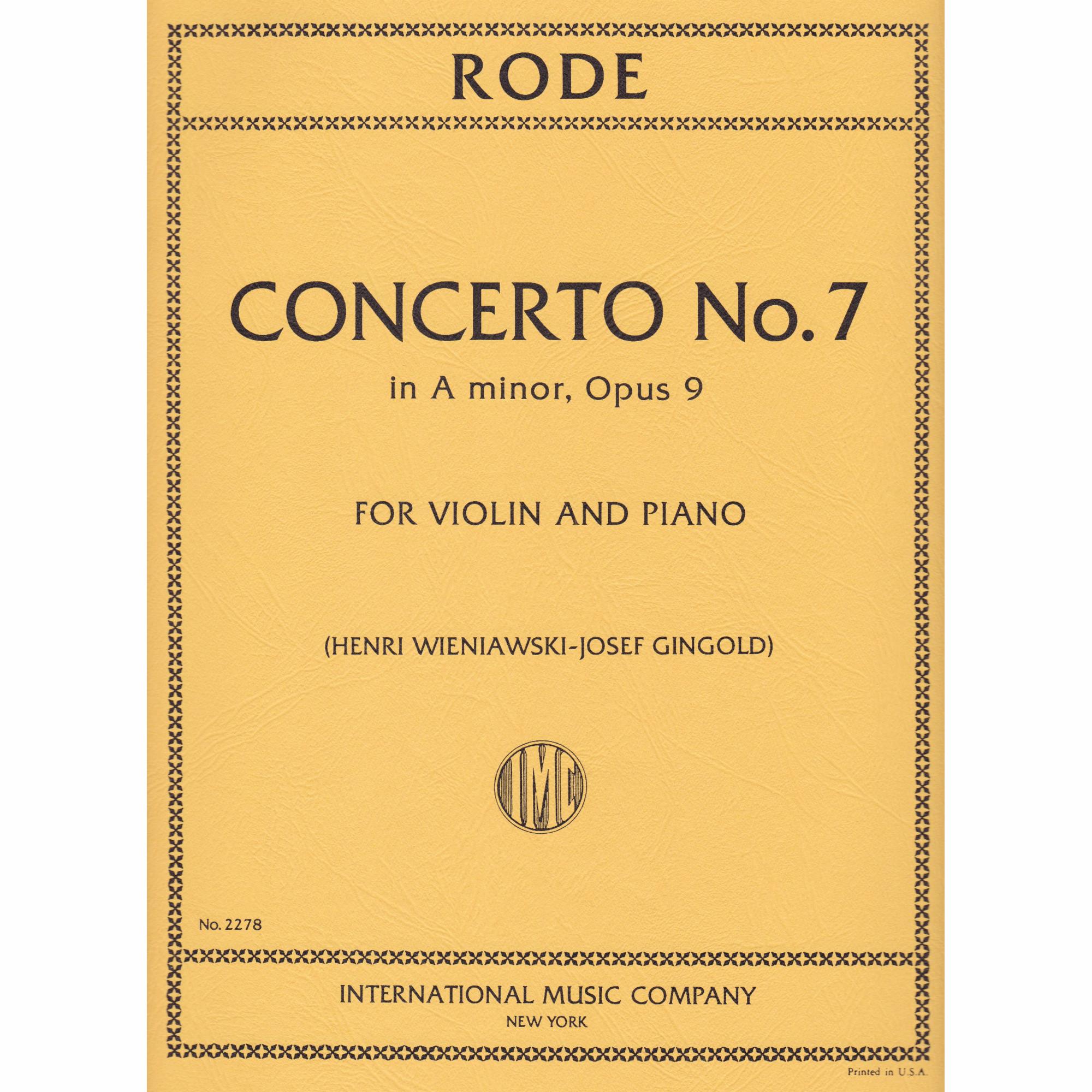 Rode -- Concerto No. 7 in A Minor, Op. 9 for Violin and Piano
