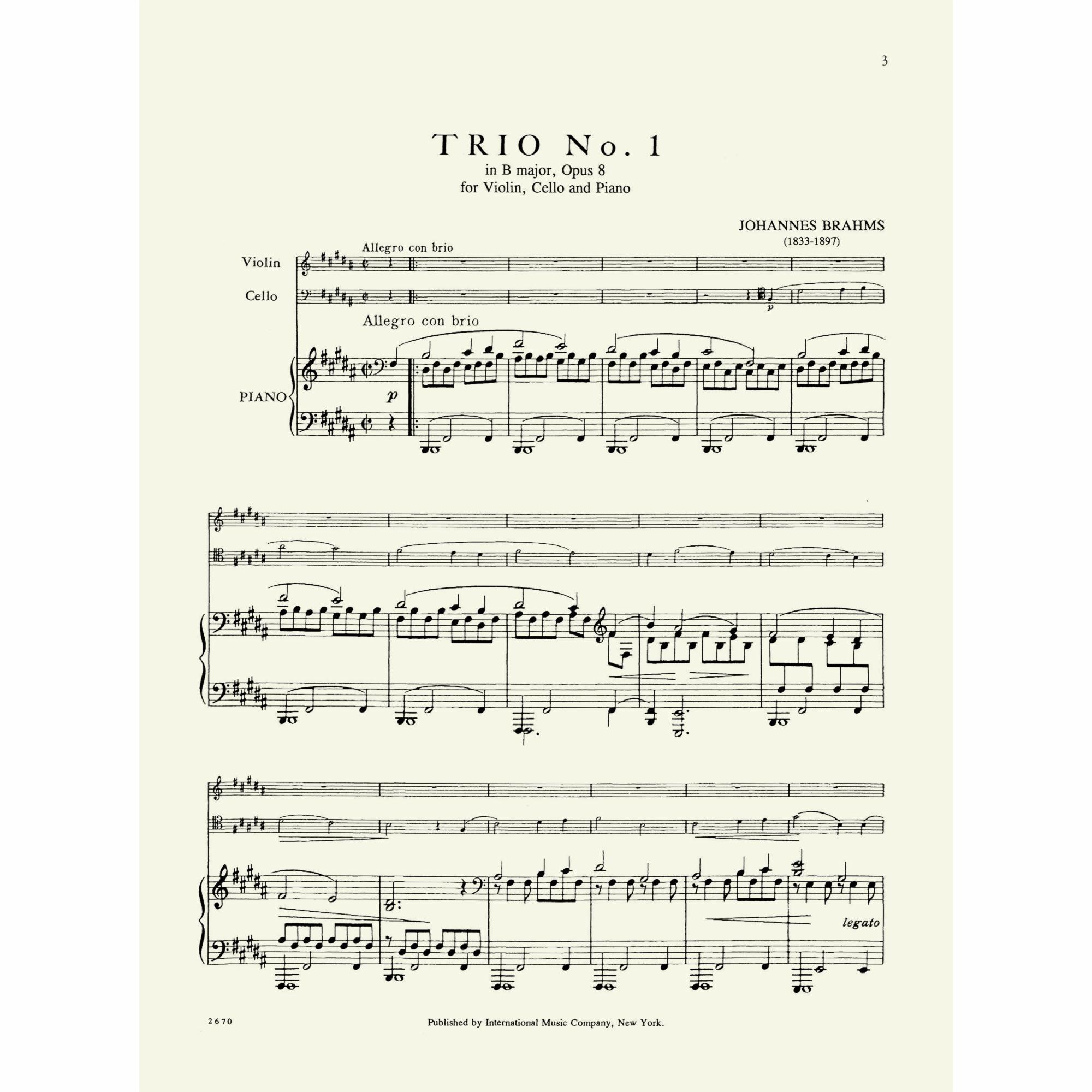 Brahms -- Piano Trio No. 1 in B Major, Op. 8 | Southwest Strings