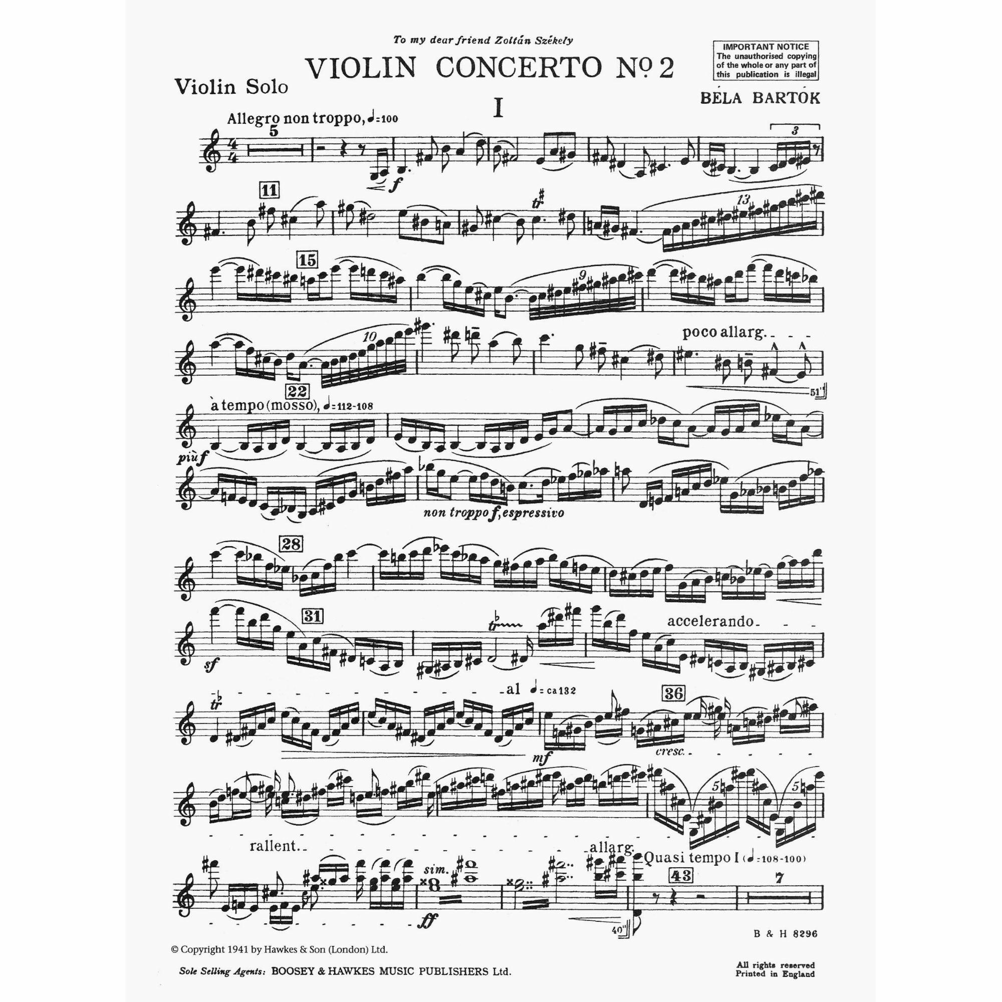 Bartok -- Violin Concerto No. 2 for Violin and Piano | Southwest Strings
