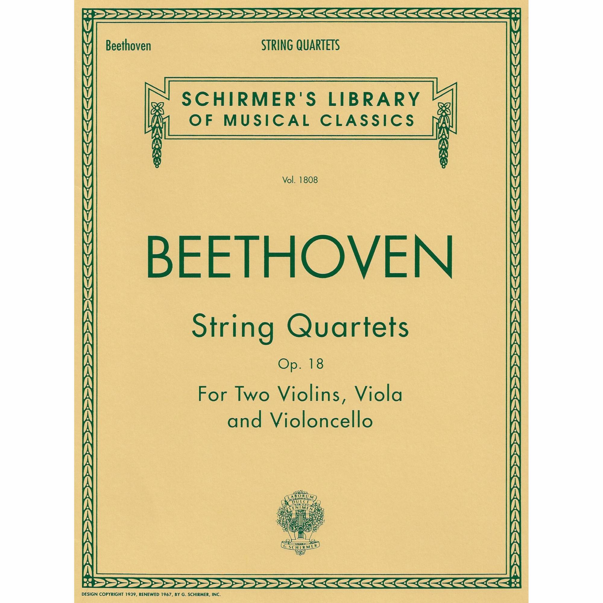 Beethoven -- String Quartets, Op. 18
