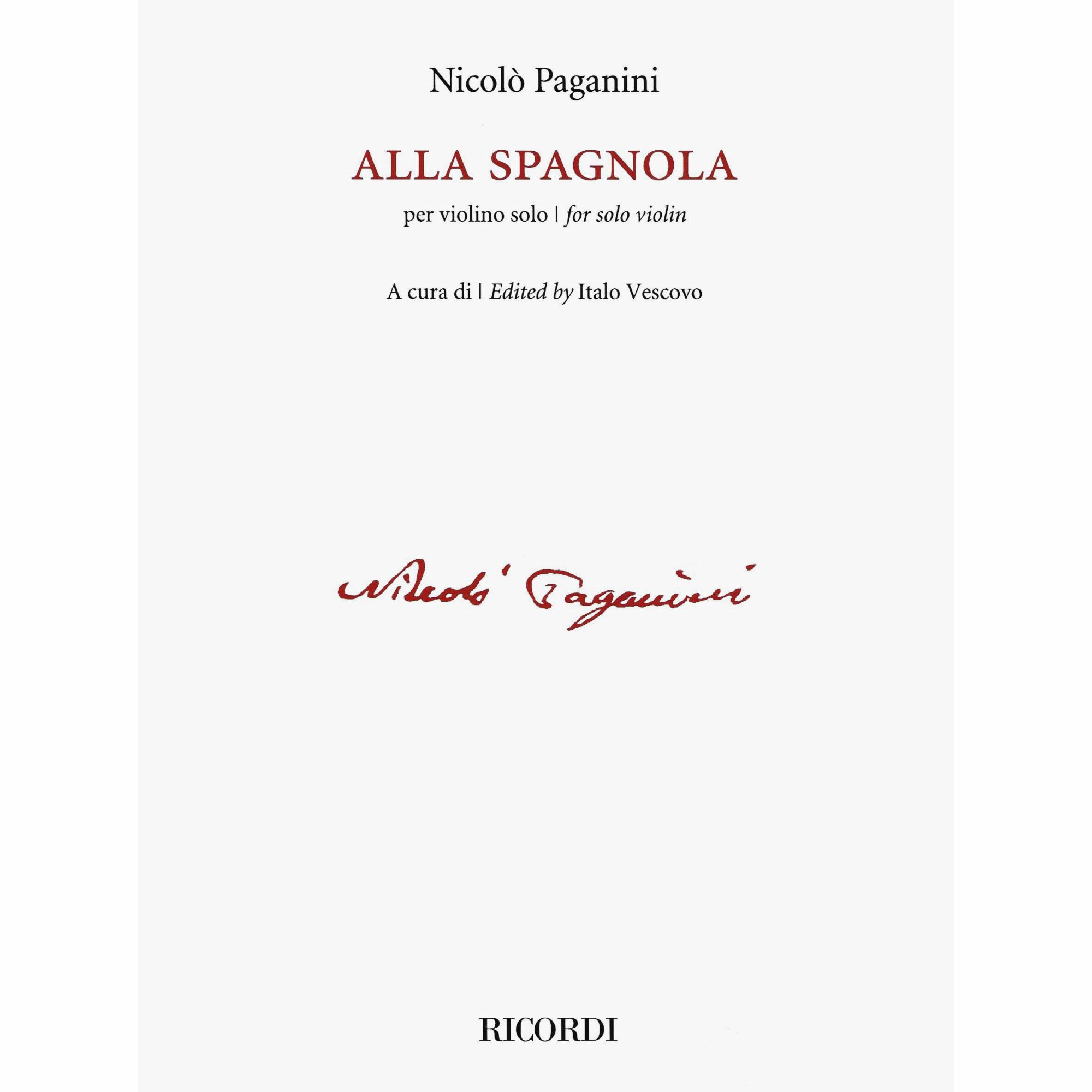Paganini -- Alla Spagnola for Solo Violin