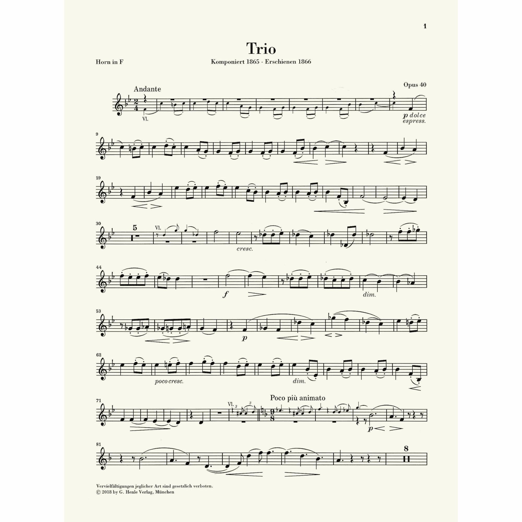 Sample: Horn in F (Pg. 1)