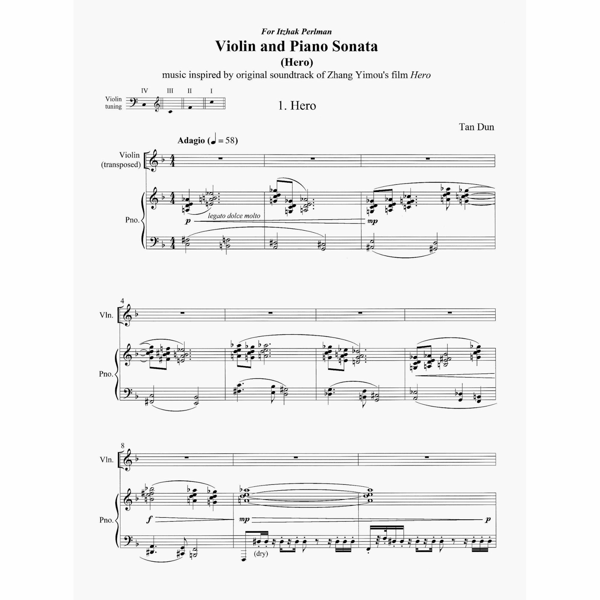 Dun -- Hero Sonata for Violin and Piano | Southwest Strings