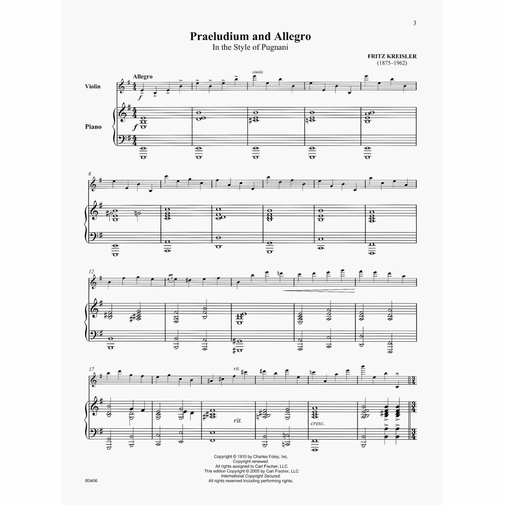 Kreisler -- Praeludium and Allegro for Violin and Piano | Southwest Strings
