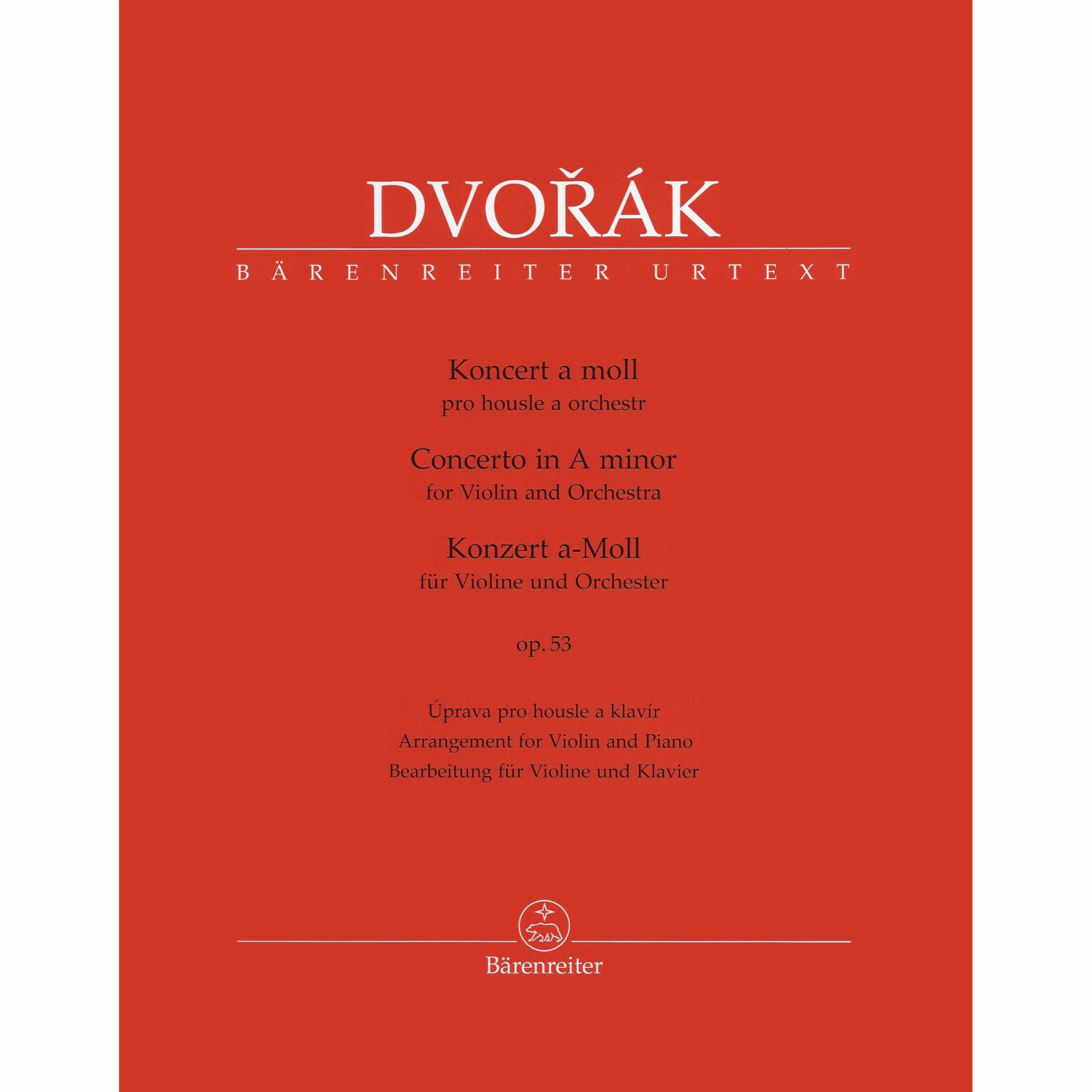 Dvorak -- Concerto in A Minor, Op. 53 for Violin and Piano