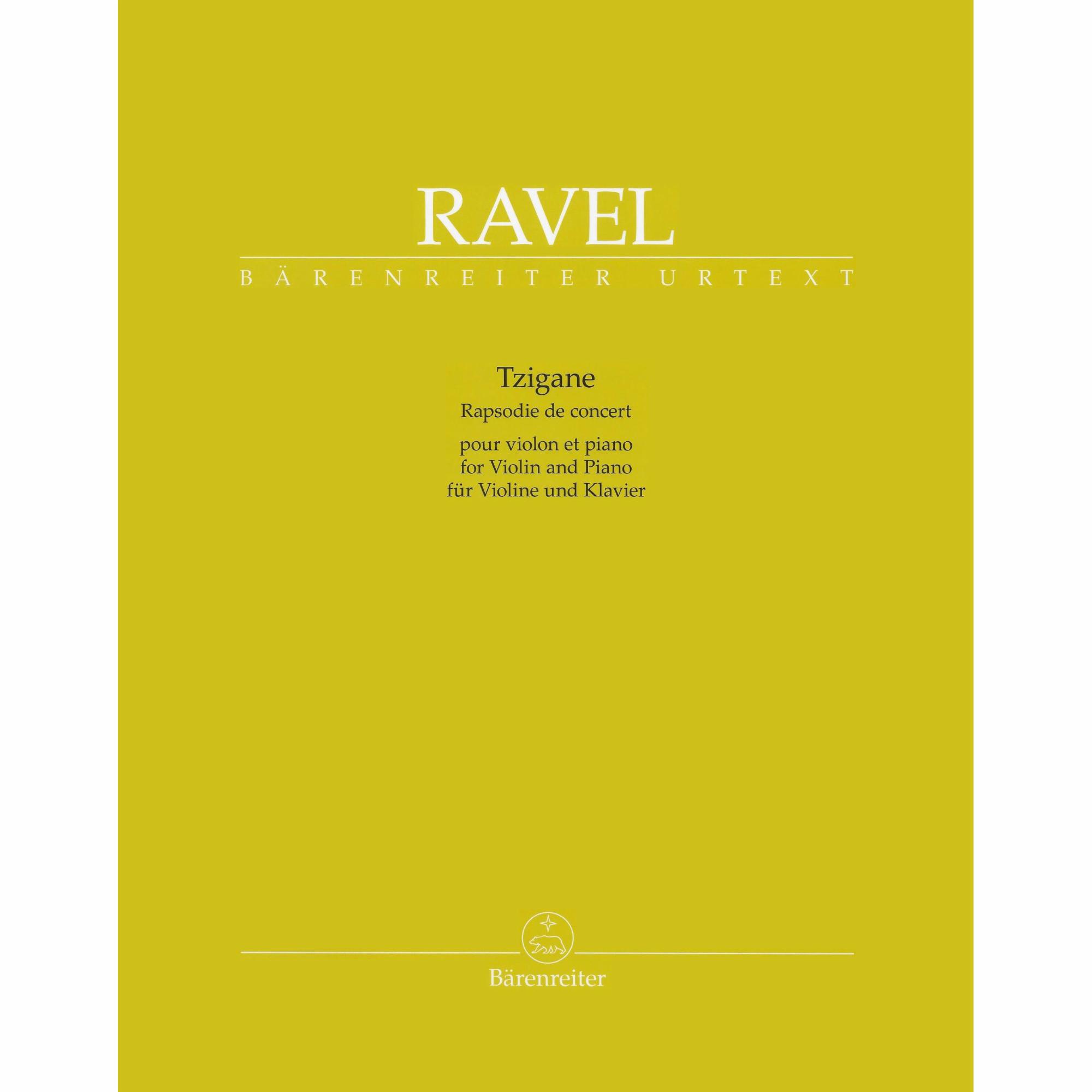 Ravel -- Tzigane for Violin and Piano