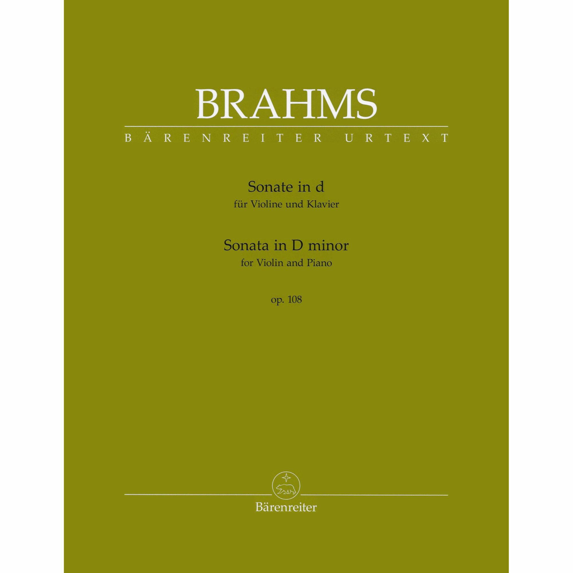 Brahms -- Sonata in D Minor, Op. 108 for Violin and Piano