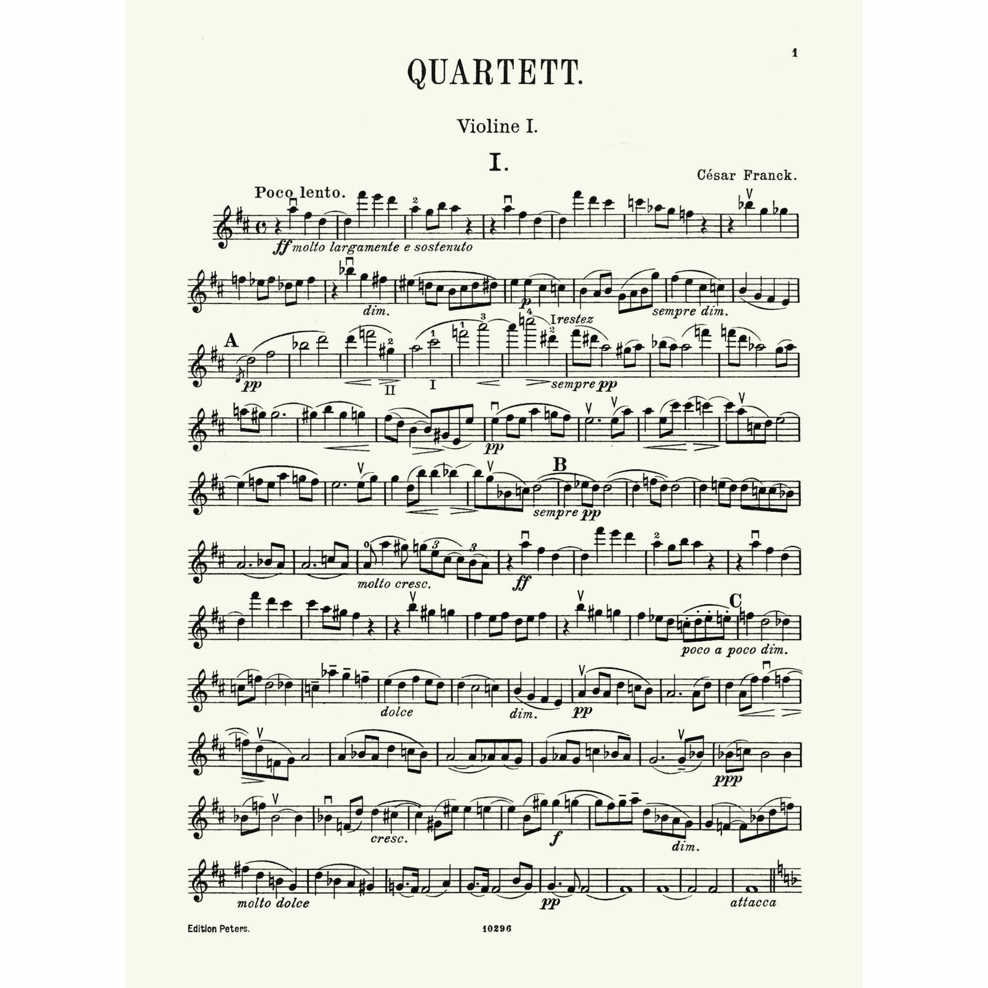 Sample: Violin I (Pg. 1)